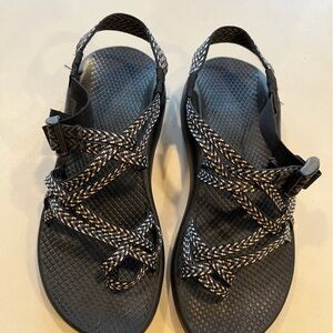 Chaco Black and White Strappy Sandals